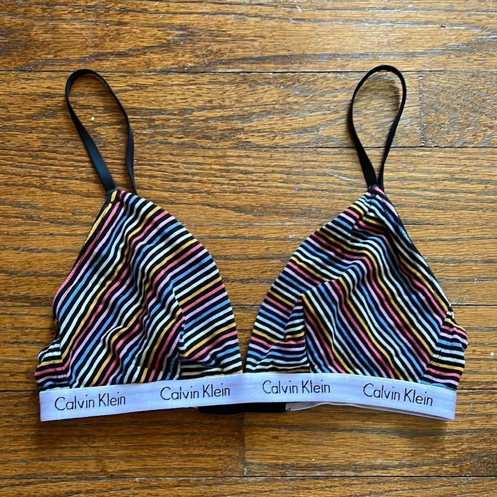 Calvin Klein Multi Colored Striped Bralette